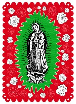 Virgin of Guadalupe poster style vector illustration. Stock Illustration