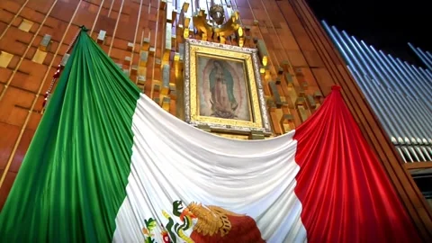 The Virgin of Guadalupe, a symbol of devotion and migrant dreams, drives record  Stock-Footage 295902426