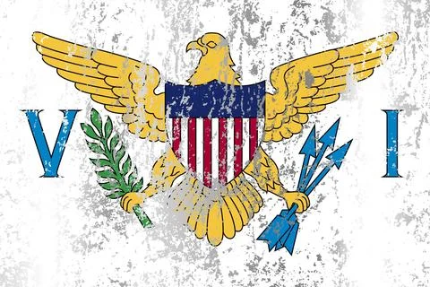 Virgin Islands flag with grunge effect. Stock Illustration
