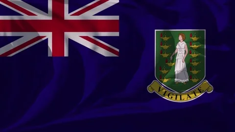 Virgin Islands UK Flag Loop Stock Footage 295744354