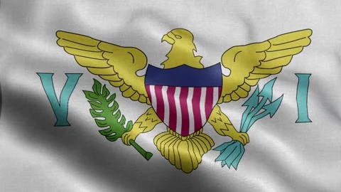 Virgin Islands US flag Front Stock Footage 318670736