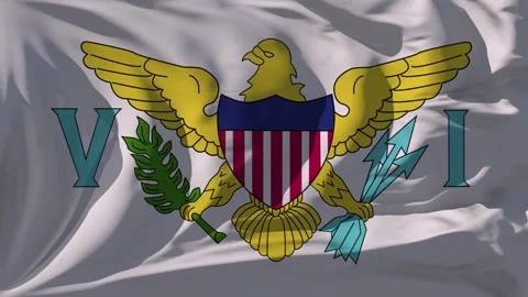 Virgin Islands US Flag Loop Stock Footage 295744396