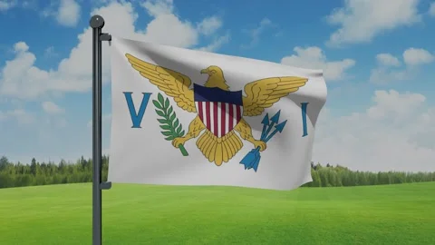Virgin Islands,U.S. Flag Stock Footage 153256867