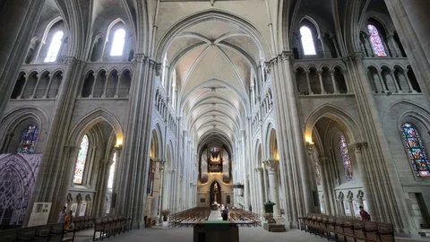 Virgin Mary cathedral - wide angle shot Stock Footage 79924055