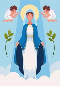 Virgin Mary catholicism Stock Illustration
