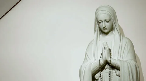 Virgin Mary Statue Stock Footage 35825100