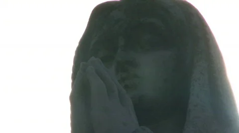 Virgin Mary Statue Praying Close Up - 05 Stock Footage 652595