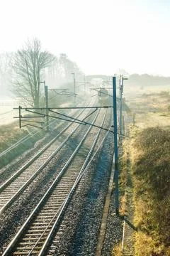 Virgin Train Express passenger train in the countryside Stock Photos