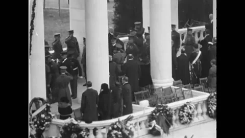 VIRGINIA - 1936 - A ceremony for an unknown WW1 soldier is held at the Arlington Stock Footage 296690892