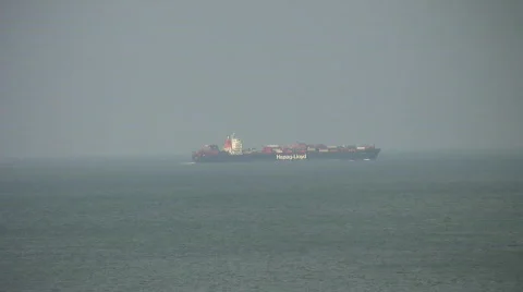 Virginia beach cargo ship Stock Footage 457747