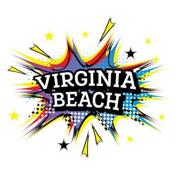 Virginia Beach Comic Text in Pop Art Style. Stock Illustration