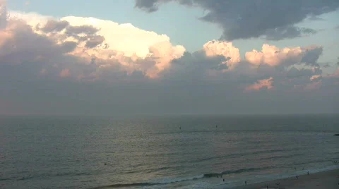 Virginia Beach evening clouds 1 Stock Footage 457859