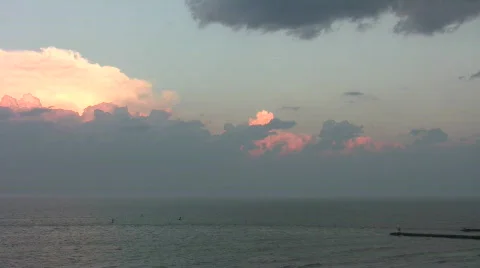 Virginia beach evening sky Stock Footage 457872