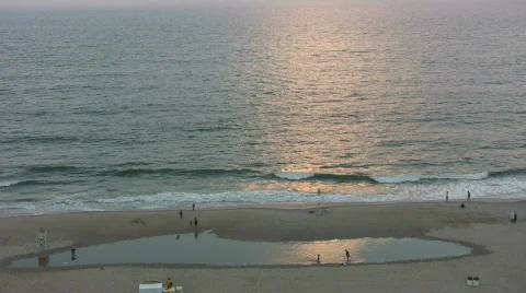 Virginia Beach evening tide Video stock 457911