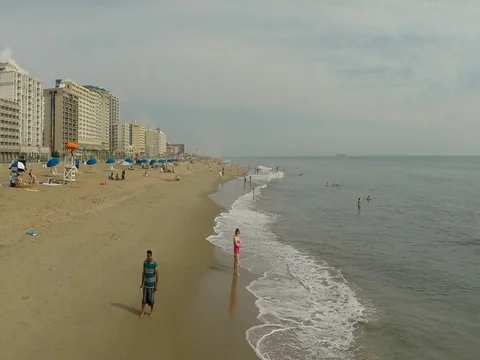 Virginia Beach Oceanfront Stock Footage 83606387