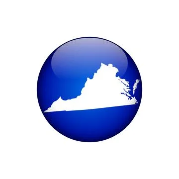 Virginia Circle Button States of US Map Icon Vector Template Illustration D.. Stock Illustration