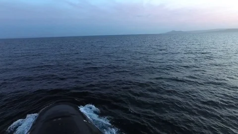 Virginia-class fast-attack submarine USS Missouri (SSN 780) at sea - 2018 Stock Footage 95689807