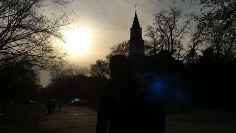 Virginia Colonial Williamsburg Interesting backlit view 스톡 동영상 80333577