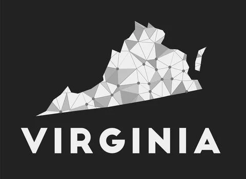 Virginia - communication network map of us state. Virginia trendy geometric.. イラスト素材