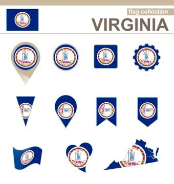 Virginia Flag Collection Stock Illustration