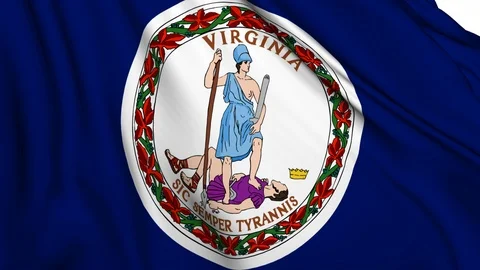 Virginia FLAG HD Stock Footage 125831356
