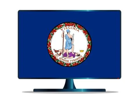 Virginia Flag TV Stock Illustration