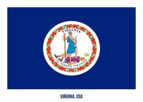 Virginia Flag Vector Illustration on White Background. USA State Flag Stock Illustration