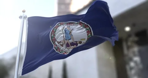 Virginia flag waving-seamless-loop-4k-60fps Stock Footage 345427001
