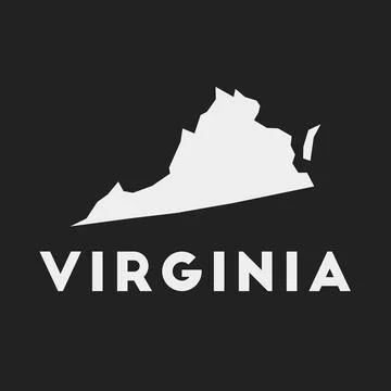Virginia icon. Us state map on dark background. Stylish Virginia map with u.. Stock-Illustration