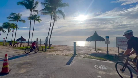 Virginia key beach in Key Biscayne, Florida Stock Footage 211788080