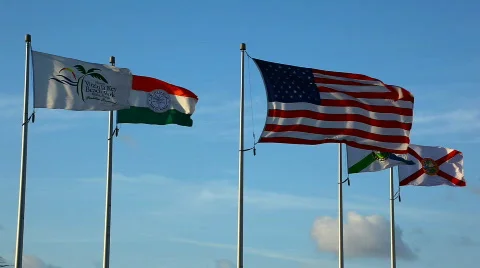 Virginia Key Beach Park Flags Stock Footage 636906