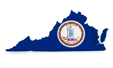 Virginia map 3d shape Illustrazione stock