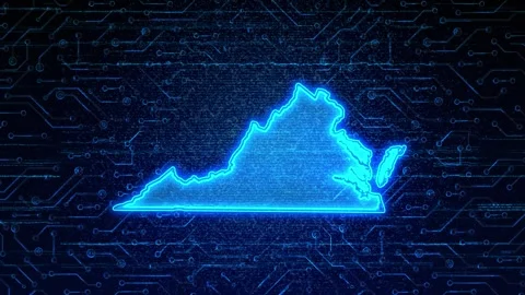 Virginia Map Digital Technology Opener Stock Footage 335475897