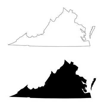Virginia map icon on white background. Virginia state sign. Stock Illustration