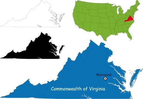Virginia map Stock Illustration
