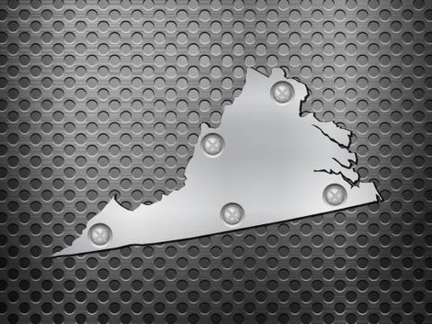 Virginia metal map Illustrazione stock