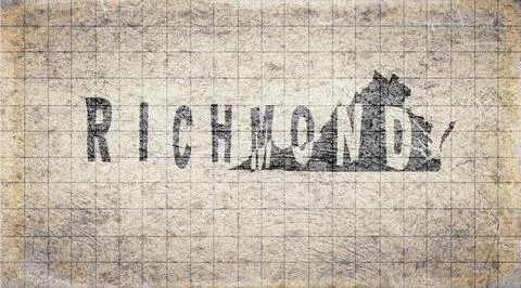 Virginia Richmond Typography Map Stock Illustration