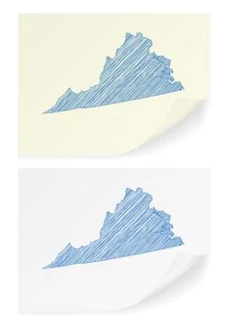 Virginia scribble map 스톡 일러스트