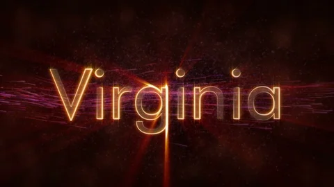 Virginia - Shiny looping state name text animation Video stock 99580757