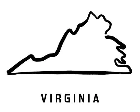 Virginia simple logo. State map outline - smooth simplified US state shape ma Ilustração Stock