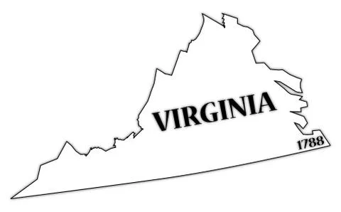 Virginia State and Date Stock Illustration