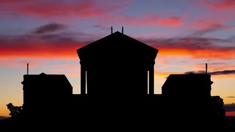 Virginia State Capitol Building: Time Lapse at Twilight with Colorful Clouds Stock Footage 265603916