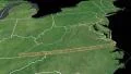 Virginia state extruded on the satellite map of the USA isolated on black 4k or 4k+ Resolution