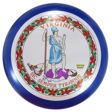 Virginia State flag button Stock Illustration