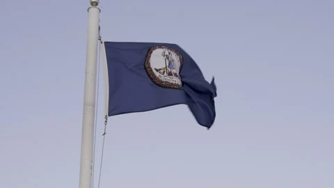 A Virginia State Flag Stock Footage 258964967