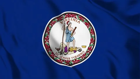 Virginia State Flag Loop 4K Stock Footage 243876334
