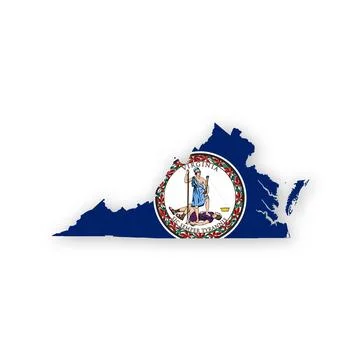 Virginia State Flag Map Stock Illustration