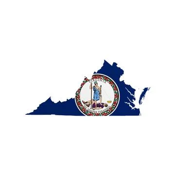 Virginia State Flag Map Stock Illustration
