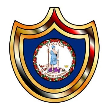 Virginia State Flag Shield Spoof Stock Illustration