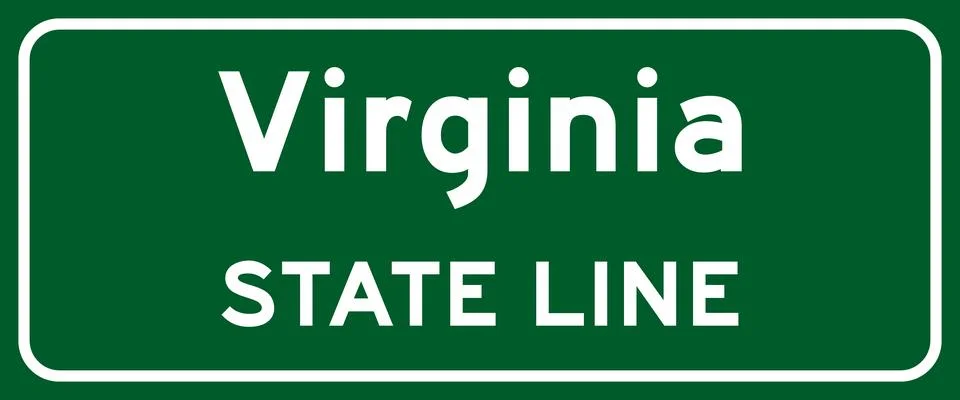 Virginia state line road sign Stock Illustration